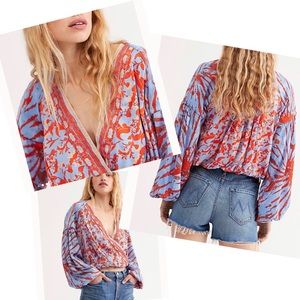 Free People Cruisin’ Together Faux Wrap Top XS
